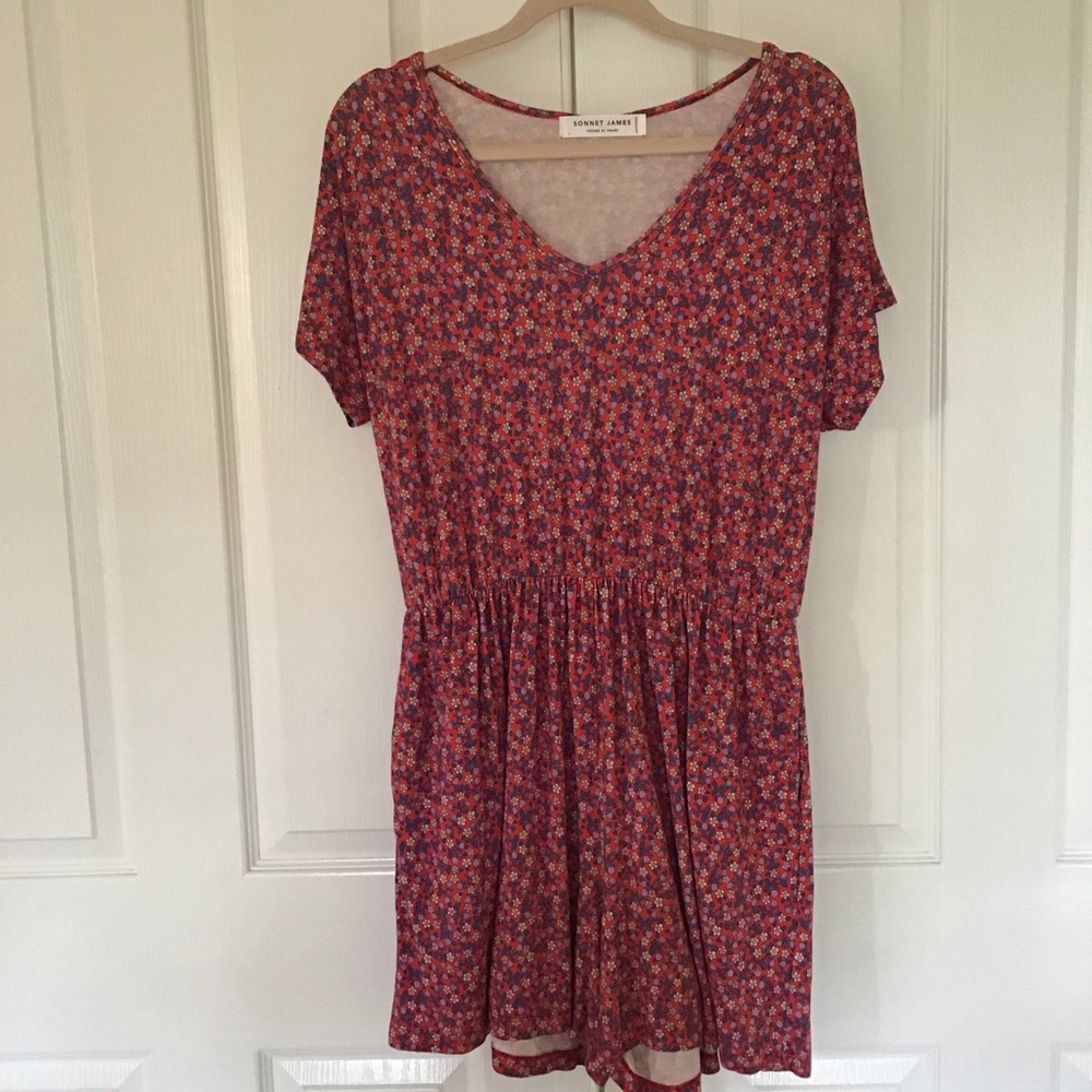 Sonnet James Red Floral Short-Sleeve Romper
